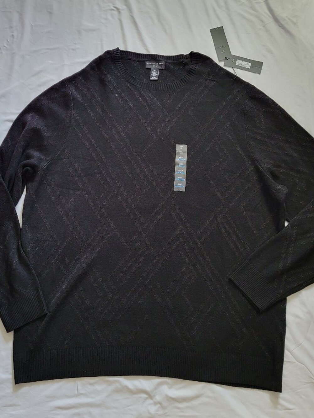 Shaquille O’Neal Sweater Men's 4XLT Black Gunmetal Crew Neck Preppy Streetwear